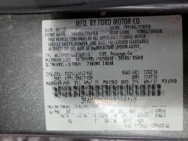 Photo 11 VIN: 3FAHP0HA0AR368410 - FORD FUSION SE 