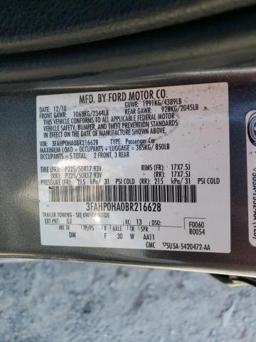 Photo 11 VIN: 3FAHP0HA0BR216628 - FORD FUSION 