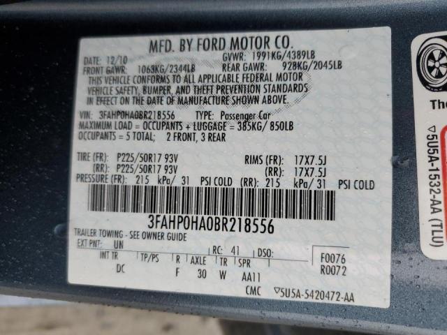 Photo 12 VIN: 3FAHP0HA0BR218556 - FORD FUSION SE 