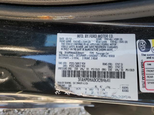 Photo 9 VIN: 3FAHP0HA0CR284641 - FORD FUSION SE 