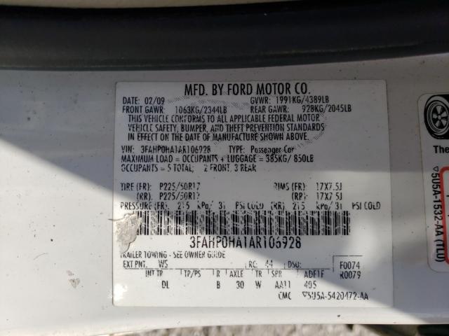 Photo 9 VIN: 3FAHP0HA1AR106928 - FORD FUSION SE 