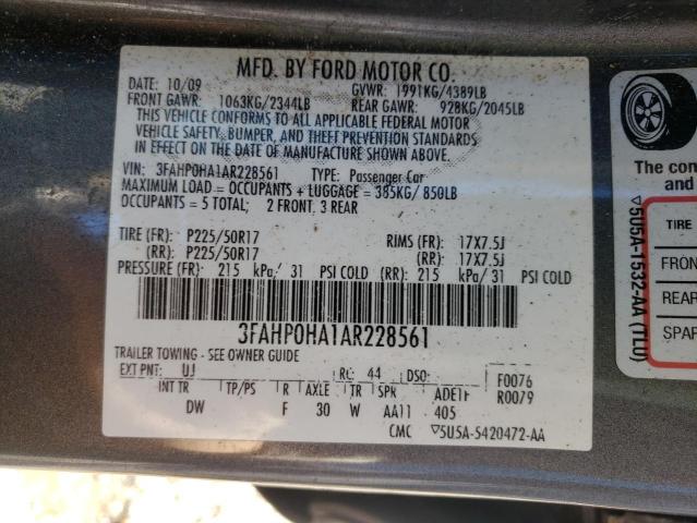 Photo 9 VIN: 3FAHP0HA1AR228561 - FORD FUSION SE 