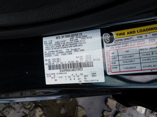 Photo 9 VIN: 3FAHP0HA1AR273922 - FORD FUSION 