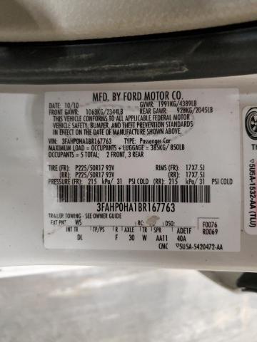 Photo 11 VIN: 3FAHP0HA1BR167763 - FORD FUSION SE 