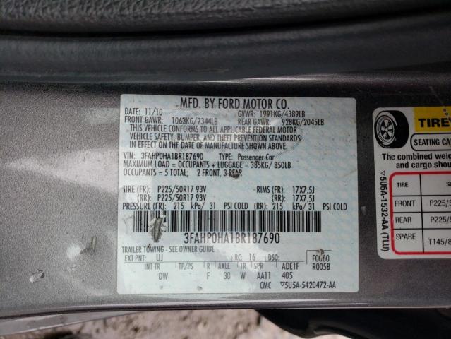 Photo 9 VIN: 3FAHP0HA1BR187690 - FORD FUSION SE 