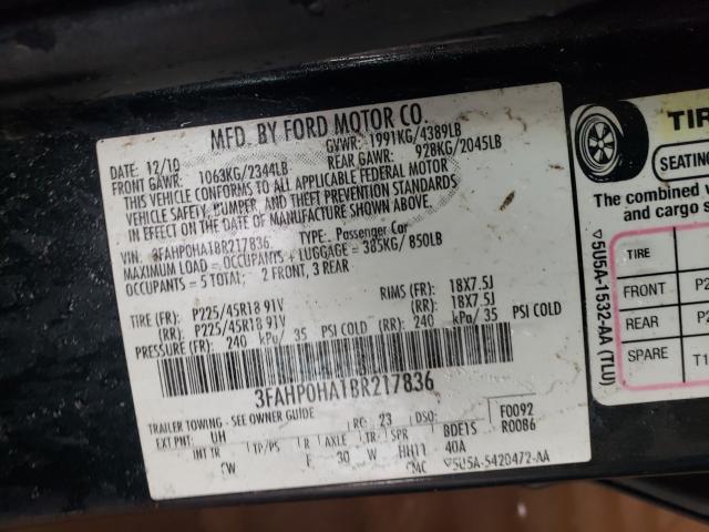 Photo 9 VIN: 3FAHP0HA1BR217836 - FORD FUSION SE 