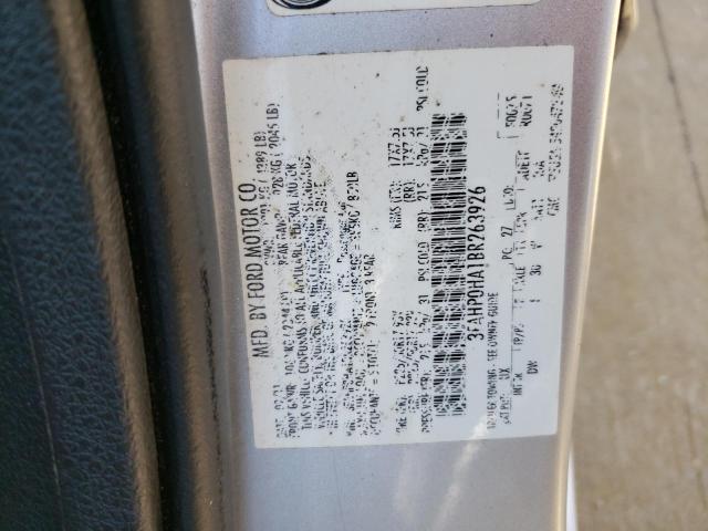 Photo 9 VIN: 3FAHP0HA1BR263926 - FORD FUSION SE 