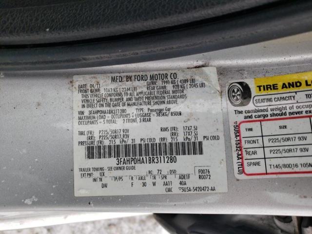 Photo 11 VIN: 3FAHP0HA1BR311280 - FORD FUSION SE 