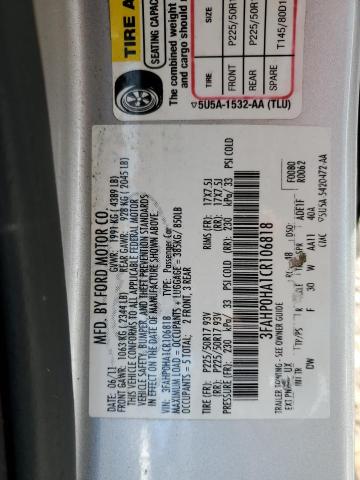 Photo 11 VIN: 3FAHP0HA1CR106818 - FORD FUSION SE 