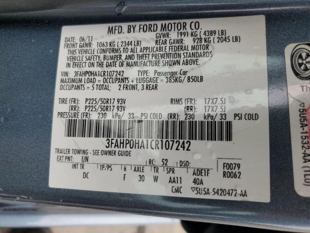 Photo 13 VIN: 3FAHP0HA1CR107242 - FORD FUSION SE 