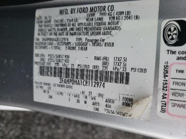 Photo 9 VIN: 3FAHP0HA1CR112974 - FORD FUSION SE 