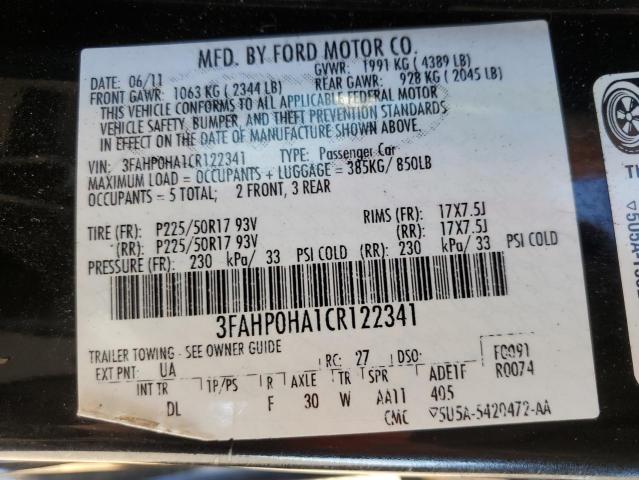 Photo 11 VIN: 3FAHP0HA1CR122341 - FORD FUSION SE 