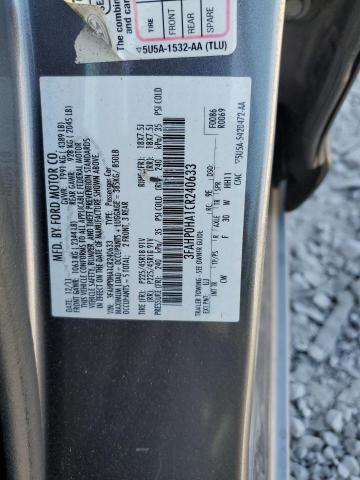 Photo 9 VIN: 3FAHP0HA1CR240633 - FORD FUSION SE 