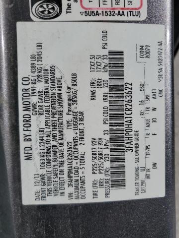 Photo 11 VIN: 3FAHP0HA1CR263622 - FORD FUSION SE 