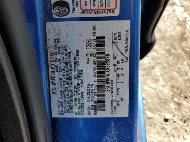 Photo 11 VIN: 3FAHP0HA1CR392878 - FORD FUSION SE 