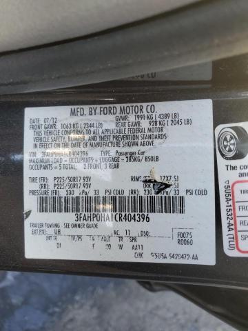 Photo 11 VIN: 3FAHP0HA1CR404396 - FORD FUSION 