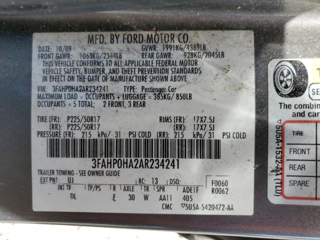 Photo 12 VIN: 3FAHP0HA2AR234241 - FORD FUSION SE 