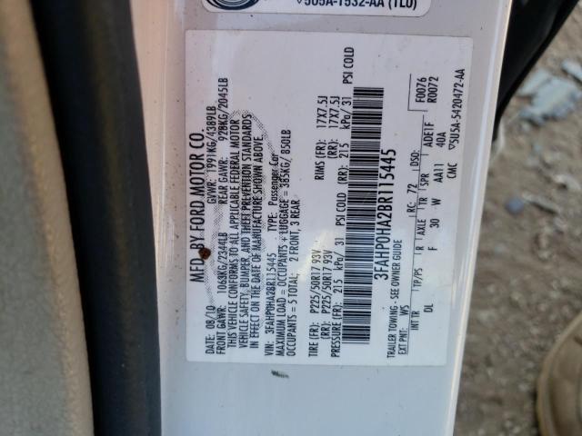 Photo 12 VIN: 3FAHP0HA2BR115445 - FORD FUSION SE 