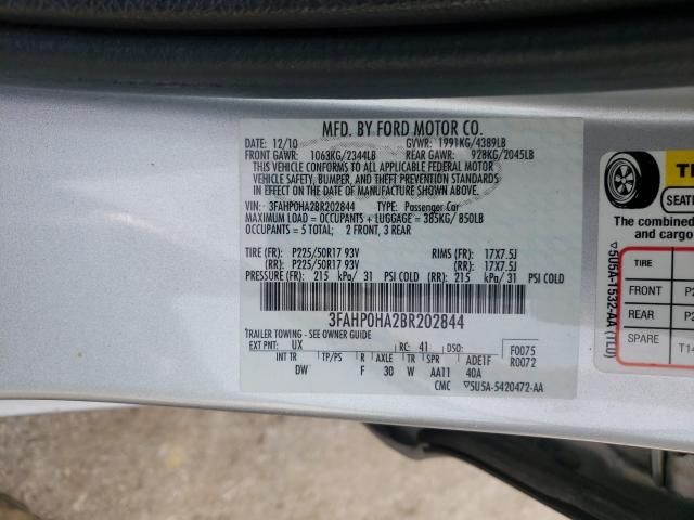 Photo 9 VIN: 3FAHP0HA2BR202844 - FORD FUSION SE 