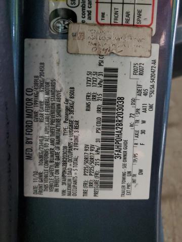 Photo 11 VIN: 3FAHP0HA2BR203038 - FORD FUSION SE 