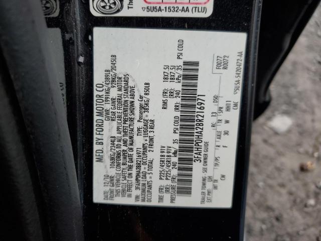 Photo 11 VIN: 3FAHP0HA2BR216971 - FORD FUSION 