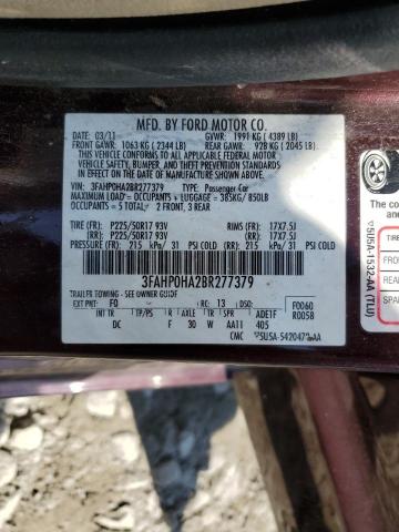 Photo 11 VIN: 3FAHP0HA2BR277379 - FORD FUSION SE 