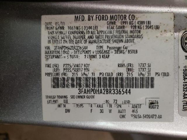 Photo 9 VIN: 3FAHP0HA2BR336544 - FORD FUSION SE 