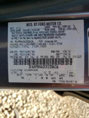 Photo 9 VIN: 3FAHP0HA2CR228636 - FORD FUSION SE 