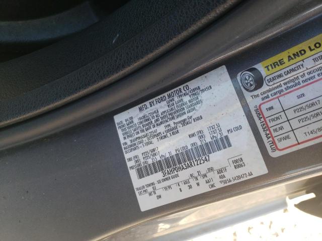 Photo 9 VIN: 3FAHP0HA3AR122547 - FORD FUSION SE 