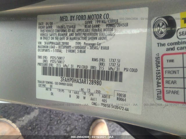 Photo 8 VIN: 3FAHP0HA3AR128980 - FORD FUSION 