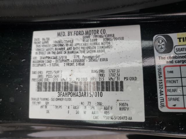 Photo 9 VIN: 3FAHP0HA3AR157010 - FORD FUSION SE 