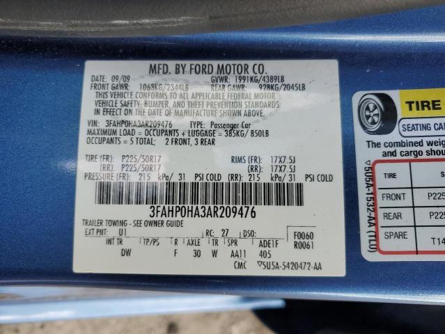 Photo 11 VIN: 3FAHP0HA3AR209476 - FORD FUSION 