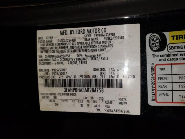 Photo 9 VIN: 3FAHP0HA3AR284758 - FORD FUSION SE 