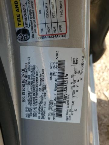 Photo 12 VIN: 3FAHP0HA3AR321176 - FORD FUSION SE 