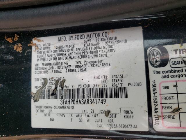 Photo 9 VIN: 3FAHP0HA3AR341749 - FORD FUSION SE 