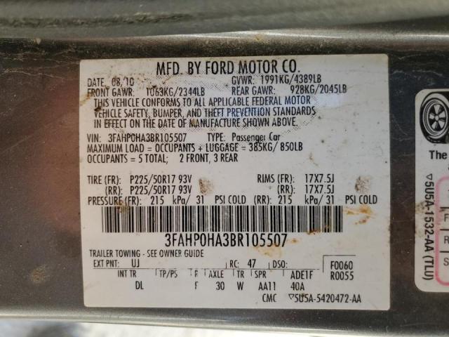 Photo 11 VIN: 3FAHP0HA3BR105507 - FORD FUSION SE 