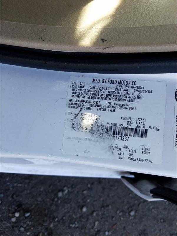 Photo 9 VIN: 3FAHP0HA3BR173337 - FORD FUSION SE 