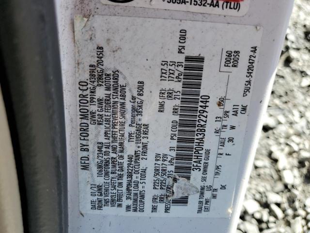 Photo 9 VIN: 3FAHP0HA3BR229440 - FORD FUSION SE 