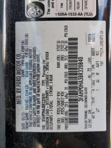 Photo 11 VIN: 3FAHP0HA3BR320840 - FORD FUSION SE 