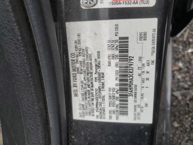 Photo 11 VIN: 3FAHP0HA3CR379792 - FORD FUSION SE 