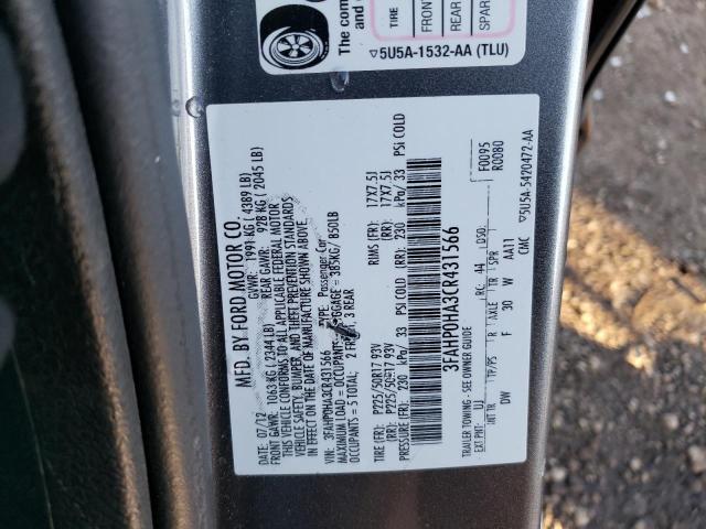 Photo 12 VIN: 3FAHP0HA3CR431566 - FORD FUSION 