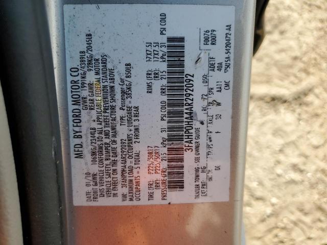 Photo 12 VIN: 3FAHP0HA4AR292092 - FORD FUSION SE 