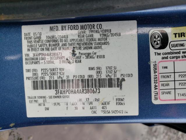 Photo 11 VIN: 3FAHP0HA4AR380673 - FORD FUSION SE 