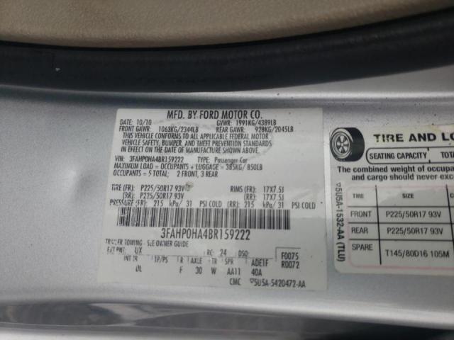 Photo 9 VIN: 3FAHP0HA4BR159222 - FORD FUSION SE 