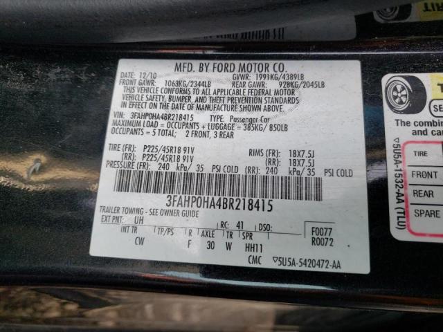 Photo 9 VIN: 3FAHP0HA4BR218415 - FORD FUSION SE 