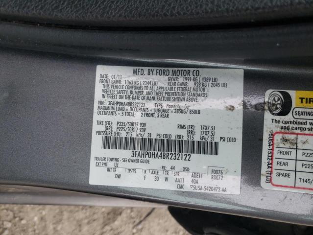 Photo 9 VIN: 3FAHP0HA4BR232122 - FORD FUSION SE 