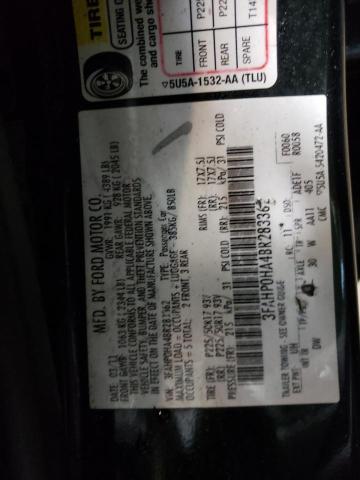 Photo 9 VIN: 3FAHP0HA4BR283362 - FORD FUSION SE 