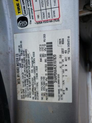 Photo 9 VIN: 3FAHP0HA4CR107820 - FORD FUSION SE 