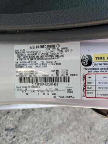 Photo 9 VIN: 3FAHP0HA4CR381468 - FORD FUSION SE 