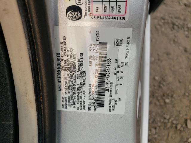 Photo 11 VIN: 3FAHP0HA4CR431835 - FORD FUSION SE 